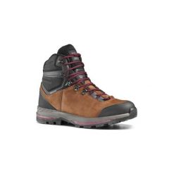 Buty trekkingowe wysokie TREK 100 skórzane damskie. Różowe buty trekkingowe damskie FORCLAZ. Za 389,99 zł.