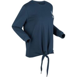 Bluza dresowa, długi rękaw bonprix ciemnoniebieski. Niebieskie bluzy damskie bonprix, z dresówki, bez kaptura. Za 49,99 zł.