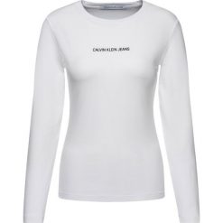 Bluzka Calvin Klein Jeans Logo J20J212259. Białe bluzki damskie Calvin Klein Jeans, s, bez wzorów, z elastanu, bez kołnierzyka, bez rękawów. W wyprzedaży za 149,00 zł.