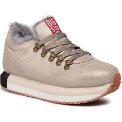 Sneakersy BIG STAR - EE274732 Beige. Brązowe półbuty damskie BIG STAR, na co dzień, bez wzorów, ze skóry ekologicznej, retro, bez obcasa, na koturnie, bez zapięcia. W wyprzedaży za 139,00 zł.