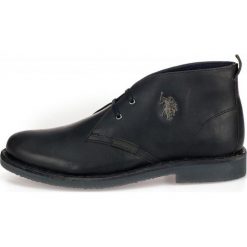 U.S. POLO ASSN. buty za kostkę męskie Must 44 czarne. Czarne buty wizytowe męskie U.S. Polo Assn., ze skóry, bez zapięcia. W wyprzedaży za 259,00 zł.