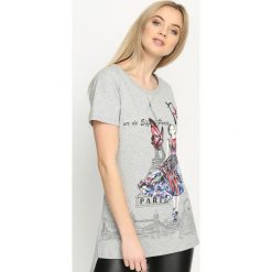 Szary T-shirt Tower Of Love. Szare bluzki damskie marki Born2be, m. Za 24,99 zł.