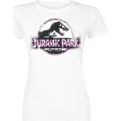 Bluzki damskie: Jurassic Park Camo Logo Koszulka damska biały