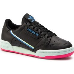 Buty adidas - Continental 80 W G27723 Cblack/Hireye/Trublu. Czarne buty sportowe damskie Adidas, ze skóry. W wyprzedaży za 239,00 zł.