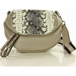 LILI Torebka crossbody sport MARCO MAZZINI lizard szary z szarym. Szare listonoszki damskie marki MAZZINI, w paski, ze skóry. Za 239,00 zł.