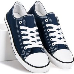 Trampki damskie slip on: Granatowe trampki CELESTE