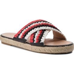 Espadryle RED VALENTINO - PQ0S0A64SNL Cherry/Avorio/Nero G6R. Czerwone espadryle damskie Red Valentino, bez wzorów, ze skóry ekologicznej, bez obcasa. W wyprzedaży za 589,00 zł.