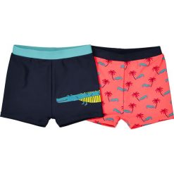 Wzorzyste bokserki kąpielowe, zestaw 2 szt. Niebieskie bielizna chłopięca marki La Redoute Collections, z nadrukiem, z poliamidu. Za 55,82 zł.