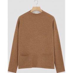 Sweter w kolorze jasnobrązowym. Pomarańczowe swetry damskie Rodier, s, bez wzorów, klasyczne, bez rękawów, bez kaptura. W wyprzedaży za 172,95 zł.