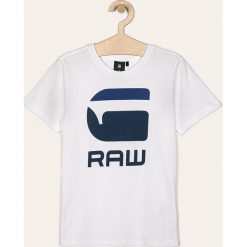 G-Star Raw - T-shirt dziecięcy 128-176 cm. Białe t-shirty chłopięce G-Star RAW, z nadrukiem, z bawełny, bez rękawów. Za 99,90 zł.