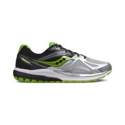 Saucony JAZDA 9, URUCHOMIENIE | SREBRNY / CZARNY / WAPNO | 8.5. Szare buty sportowe męskie Saucony, bez zapięcia, do biegania. W wyprzedaży za 435,32 zł.