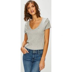 Tommy Jeans - Top. Szare topy damskie Tommy Jeans, l, z bawełny. Za 119,90 zł.
