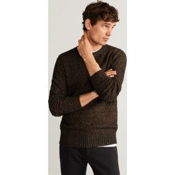 Mango Man - Sweter Wayne. Czarne swetry męskie Mango Man, s, bez wzorów, z bawełny, z okrągłym kołnierzem, bez kaptura. Za 199,90 zł.