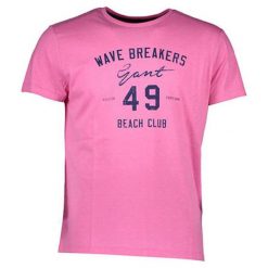 T-shirt w kolorze różowym. Różowe t-shirty męskie xl, z nadrukiem, z bawełny, z okrągłym kołnierzem. W wyprzedaży za 119,95 zł.