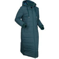Płaszcz pikowany funkcyjny, outdoorowy bonprix niebieskozielony. Niebieskie płaszcze damskie bonprix. Za 349,99 zł.