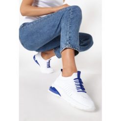 Biało-Niebieskie Buty Sportowe Arishell. Białe buty sportowe damskie Born2be, bez wzorów, sportowe, trekkingowe. Za 89,99 zł.