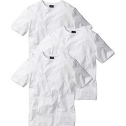 T-shirt (3 szt.) bonprix biały + biały + biały. Białe koszulki męskie bonprix, s, bez wzorów, z okrągłym kołnierzem, bez rękawów. Za 68,97 zł.