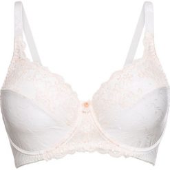 Biustonosz na fiszbinach bonprix ecru - łososiowy. Różowe biustonosze bonprix, w paski, z koronki. Za 54,99 zł.