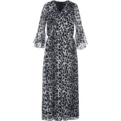 Sukienka maxi bonprix naturalno-niebiesko-czarny leo. Brązowe sukienki damskie bonprix, bez wzorów, bez kołnierzyka, bez rękawów, maxi. Za 134,99 zł.