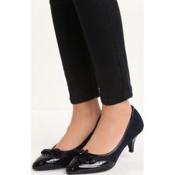 Buty ślubne damskie: Granatowe Czółenka Lorens