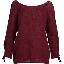 Bordowy Sweter Unit. Czerwone swetry klasyczne damskie marki other, na jesień, uniwersalny. Za 59,99 zł.