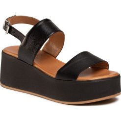 Sandały INUOVO - 602008 Black. Czarne klapki damskie Inuovo, bez wzorów, ze skóry, bez obcasa, na obcasie. W wyprzedaży za 239,00 zł.