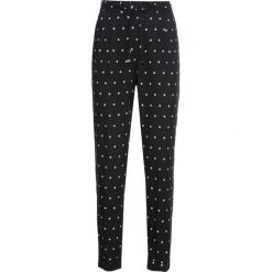 Spodnie Loose Fit bonprix czarno-biały w kropki. Czarne spodnie damskie marki bonprix. Za 89,99 zł.