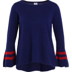 Swetry klasyczne damskie: FTC Cashmere Sweter dark blue / stripes dark red