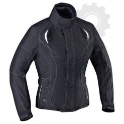 Kurtka tekstylia IXON ALHENA HP kolor biały/czarny, rozmiar XS. Czarne kurtki damskie IXON, xs, w paski, z tkaniny, bez kaptura. W wyprzedaży za 439,00 zł.