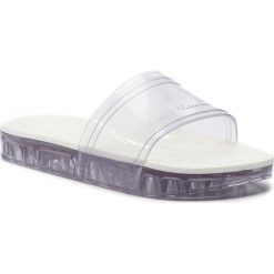 Klapki MELISSA - Slide+Rider Ad 32434 Clear/White 50667. Białe klapki damskie Melissa, bez wzorów, z tworzywa sztucznego, bez obcasa. Za 279,00 zł.