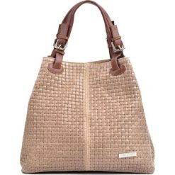 Torebki klasyczne damskie: Skórzana torebka w kolorze fango – (S)36 x (W)30 x (G)17 cm