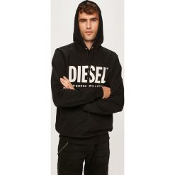 Diesel - Bluza. Białe bluzy męskie Diesel, xl, z nadrukiem, z bawełny, z kapturem, bez rękawów, z kapturem. W wyprzedaży za 449,90 zł.