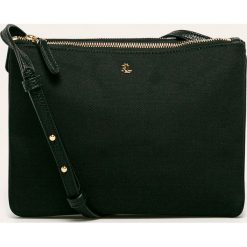 Lauren Ralph Lauren - Torebka. Czarne listonoszki damskie Lauren Ralph Lauren, w paski, ze skóry ekologicznej, na ramię, małe, bez dodatków. Za 379,90 zł.