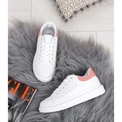 Buty sportowe damskie N/M A5 Biało-Różowe. Różowe buty sportowe damskie N/M, bez wzorów, z tkaniny, eleganckie. Za 89,00 zł.