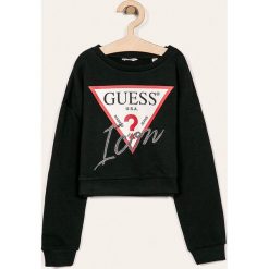 Guess Jeans - Bluza dziecięca 118-175 cm. Czarne bluzy dziewczęce Guess Jeans, z nadrukiem, z elastanu, bez rękawów, bez kaptura. Za 179,90 zł.