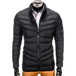 KURTKA MĘSKA ZIMOWA PIKOWANA C314 - CZARNA. Czarne kurtki męskie pikowane marki Ombre Clothing, na zimę, m, z nylonu. Za 79,00 zł.
