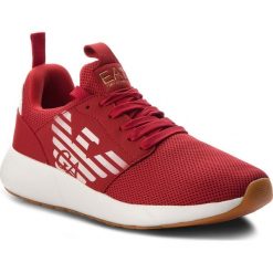 Sneakersy EA7 EMPORIO ARMANI - X8X023 XCC05 00029 Red. Czerwone półbuty męskie EA7 Emporio Armani, na co dzień, bez wzorów, ze skóry ekologicznej, bez zapięcia. W wyprzedaży za 399,00 zł.