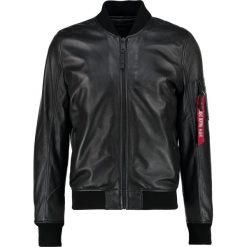 Alpha Industries Kurtka skórzana black. Czarne kurtki męskie Alpha Industries, s, bez wzorów, ze skóry. W wyprzedaży za 980,85 zł.