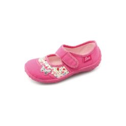 Beck Girls Kapcie PAPILLON pink. Różowe buciki niemowlęce Beck, z tkaniny, bez zapięcia. Za 67,00 zł.