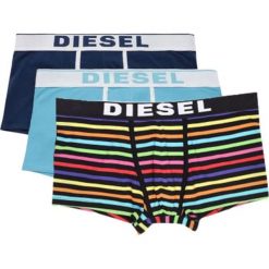 Diesel 3 - pak bokserek męskich Damien 00ST3V-0DAWY L wielokolorowe. Niebieskie bokserki męskie Diesel, bez wzorów. Za 209,00 zł.