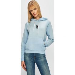 Polo Ralph Lauren - Bluza. Niebieskie bluzy damskie Polo Ralph Lauren, s, z aplikacjami, z bawełny, bez rękawów, z kapturem. Za 539,90 zł.