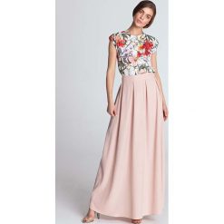 Różowa Rozkloszowana Spódnica Maxi. Różowe spódniczki damskie Molly.pl, s, bez wzorów, wizytowe, długie, maxi, rozkloszowane. Za 158,90 zł.