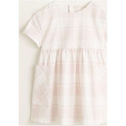 Mango Kids - Sukienka dziecięca Lizzy 80-104 cm. Różowe sukienki dziewczęce Mango Kids, bez wzorów, z bawełny, casualowe, z krótkim rękawem, krótkie, mini, rozkloszowane. Za 99,90 zł.