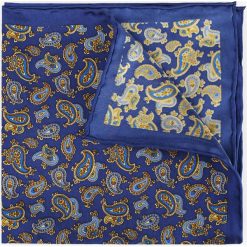 Poszetka Niebieska w Paisley. Niebieskie poszetki męskie LANCERTO, paisley, klasyczne. Za 99,90 zł.