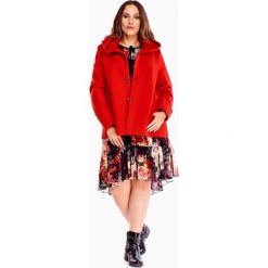 Krótki płaszcz z kapturem czerwony. Czerwone płaszcze damskie Tagless, plus size, bez wzorów, plus size, krótkie. Za 102,98 zł.
