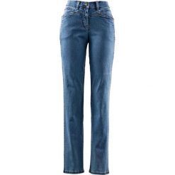 Dżinsy ze stretchem bonprix niebieski "stone". Niebieskie jeansy damskie bonprix, z jeansu. Za 79,99 zł.
