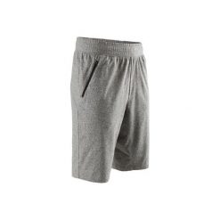 Spodenki Gym & Pilates męskie. Szare spodenki i szorty męskie marki DOMYOS, xl, bez wzorów, z bawełny. Za 54,99 zł.