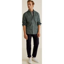 Mango Man - Koszula Roberto. Szare koszule męskie na spinki Mango Man, l, w kratkę, z bawełny, button down, z długim rękawem. Za 139,90 zł.