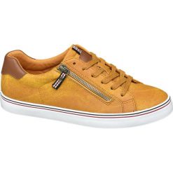 Sneakersy damskie Graceland koniakowe. Żółte sneakersy damskie Graceland, z gumy. Za 89,90 zł.