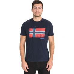 Napapijri Sibu Koszulka Niebieski. Niebieskie podkoszulki męskie Napapijri, l, z nadrukiem, z bawełny, z długim rękawem. Za 228,95 zł.